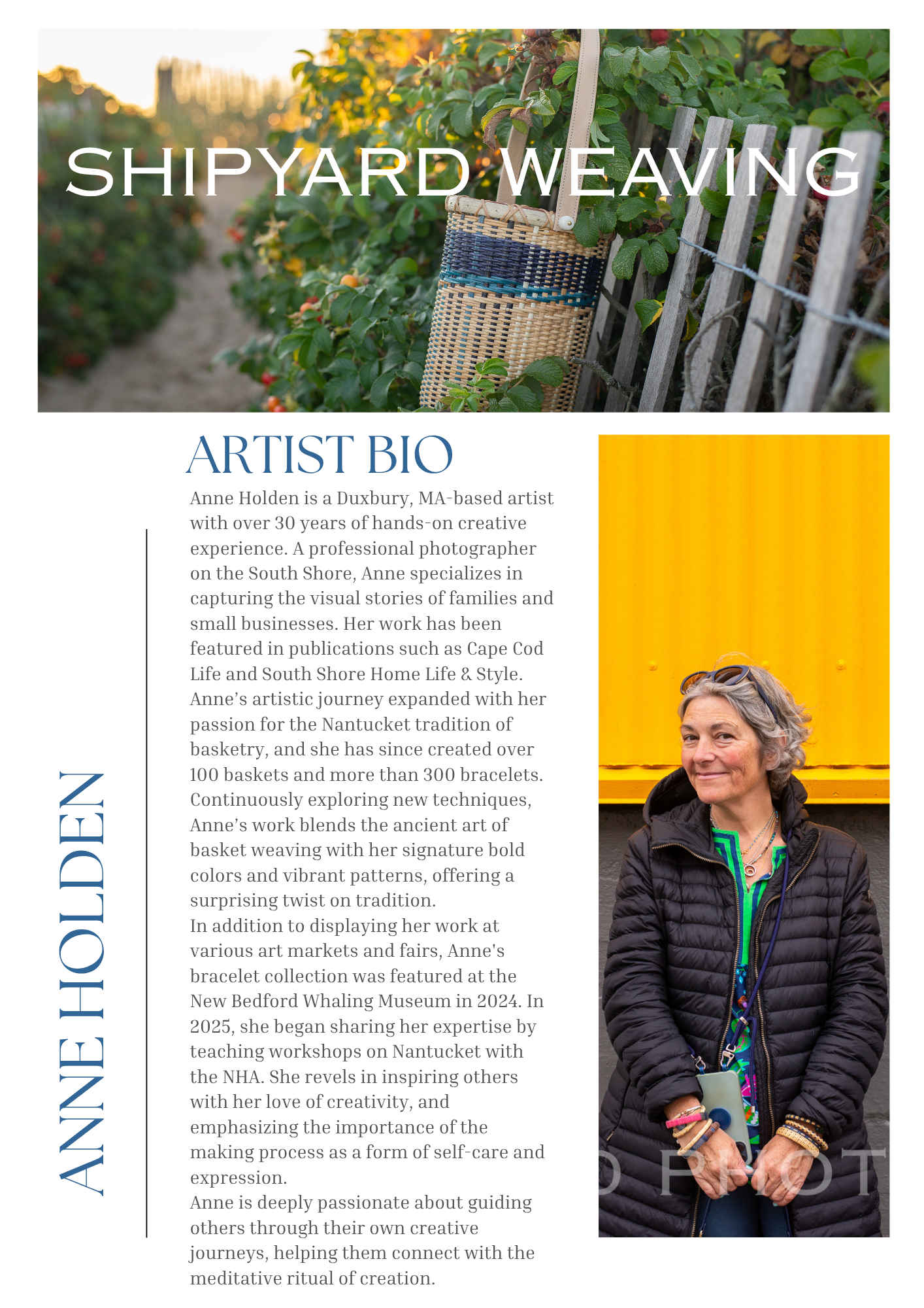 Learn to Weave WORKSHOP :A Nantucket Styled Basket Bracelet 12/10/25 11-1PM Bind Yoga in Marshfield MA